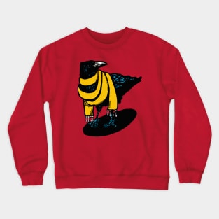 Big Yellow Scarfed Crow Crewneck Sweatshirt